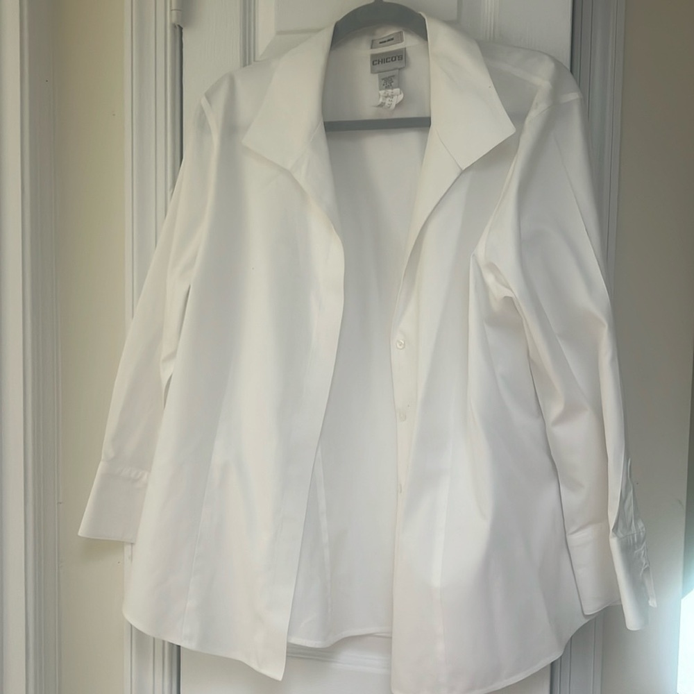 Chicos non iron white blouse, 100% cotton size 3